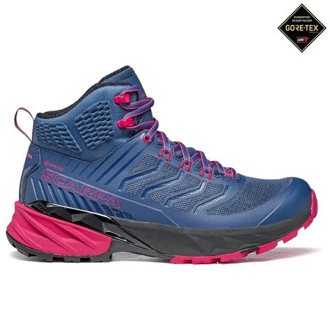 Womens Rush Mid GTX Hiking Boots (Blue/Fuxia) 